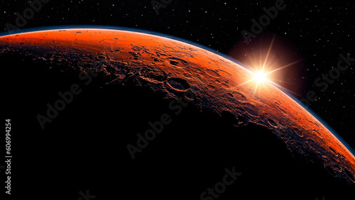 Mars Planet in the deep space