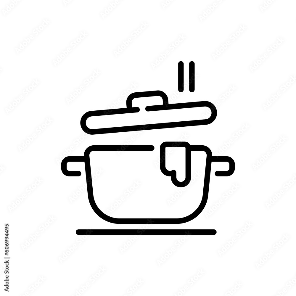 Cooking line icon. Boiling time, frying pan and kitchen equipment. Fork, spoon and knife line icon. Recipe book, chef's hat and cutting board. Cookbooks, frying times, hot pots. Vector Cooking line icon. Boiling time, frying pan and kitchen equipment. Fork, spoon and knife line icon. Recipe book, chef's hat and cutting board. Cookbooks, frying times, hot pots. Vector