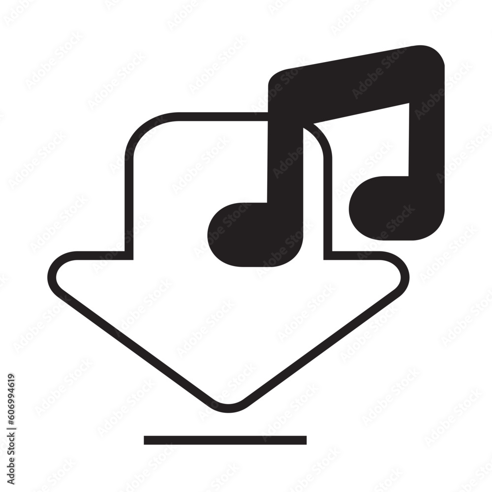 Solid Line DOWNLOAD MUSIC design vector icon design vector line icon svg Solid Line DOWNLOAD MUSIC design vector icon design vector line icon svg