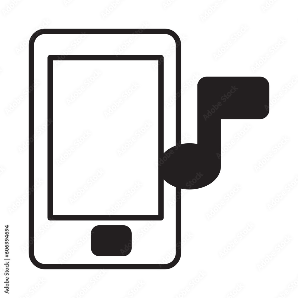 Solid Line MUSIC ON PHONE design vector icon design vector line icon svg Solid Line MUSIC ON PHONE design vector icon design vector line icon svg