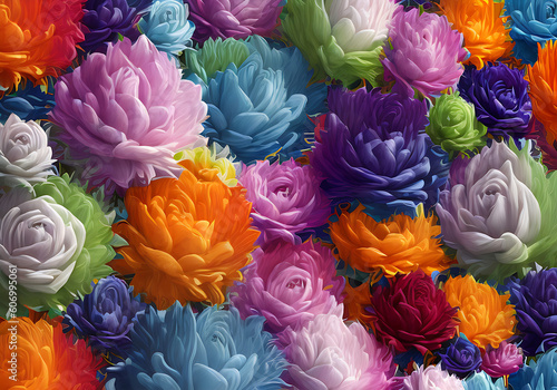 3D flower pattern on stem neutral colors.