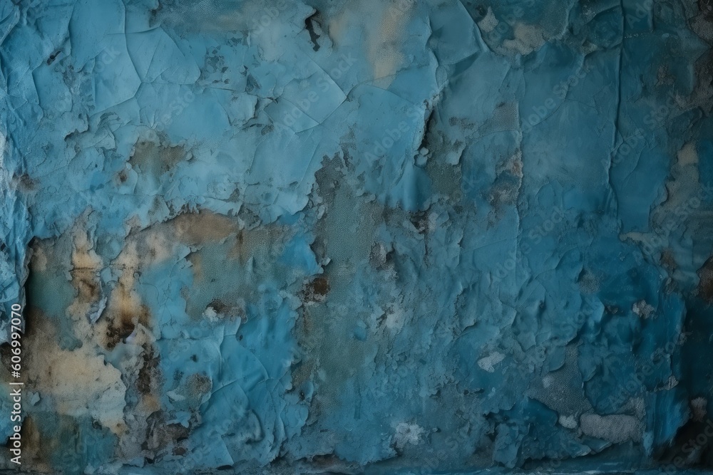 Blue old wall grunge. Generate Ai