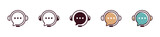 simple bubble speech customer service and support icon vector hotline assist center for client management illustration