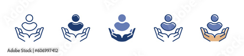 simple customer care icon client support and service online management assistance symbol illustration