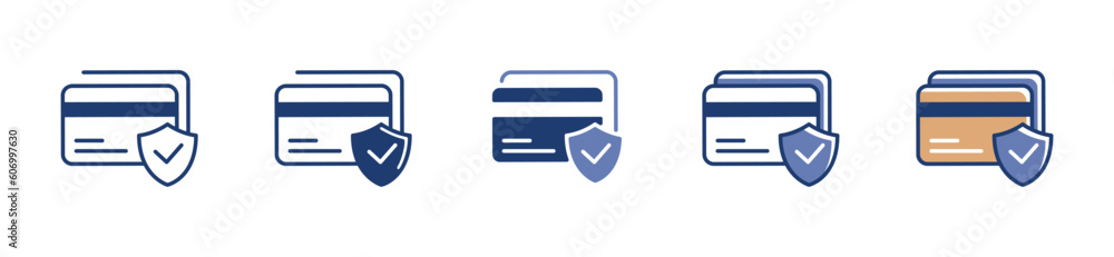 Fotografie secure payment debit card icon with check shield vector  illustration safety tra