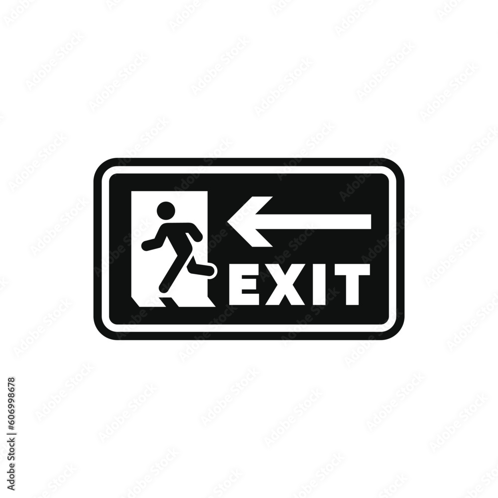 Emergency exit symbol icon isolated on white background Emergency exit symbol icon isolated on white background