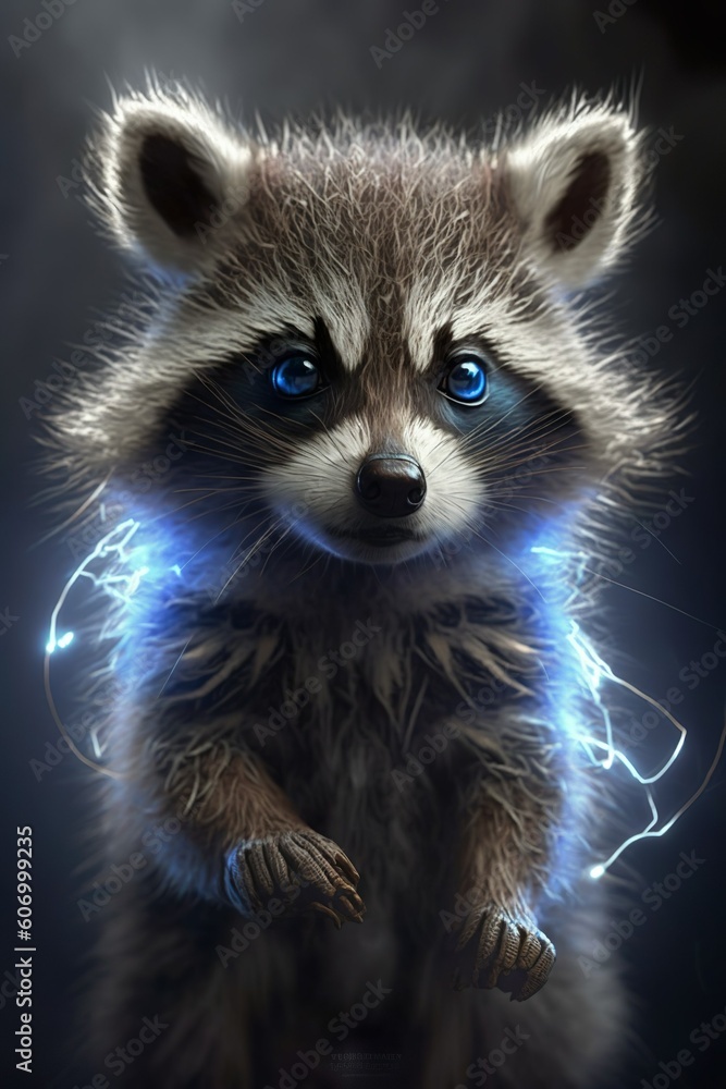 Little blue eyed raccoon