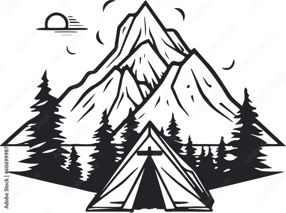 Mountain SVG, Camping SVG, Camp SVG, Mountain Range SVG, Mountain Fall SVG, Mountain Full Moon SVG, Camping Crew SVG, Camping Shirt SVG, Camping SVG Files, Girl Scout Camping SVG