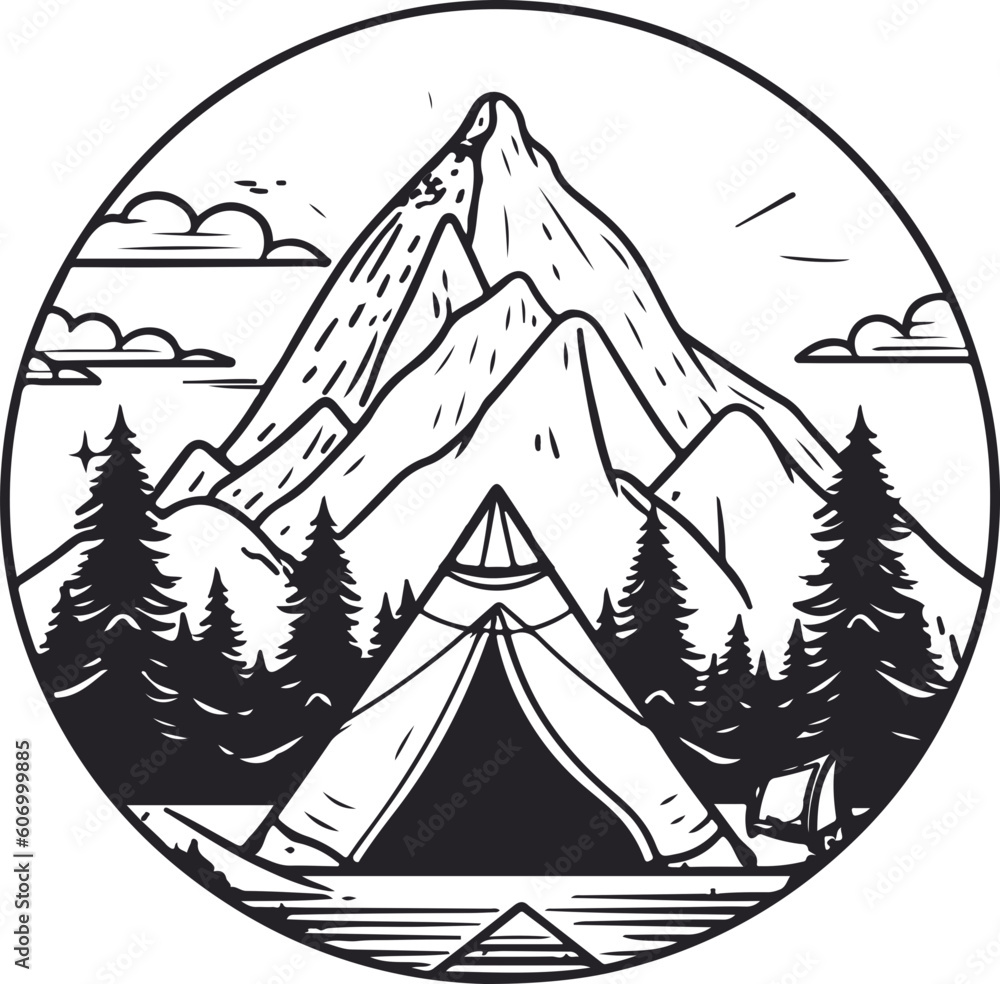 Vetor de Mountain SVG, Camping SVG, Camp SVG, Mountain Range SVG ...