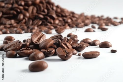 Coffee beans white. Generate Ai