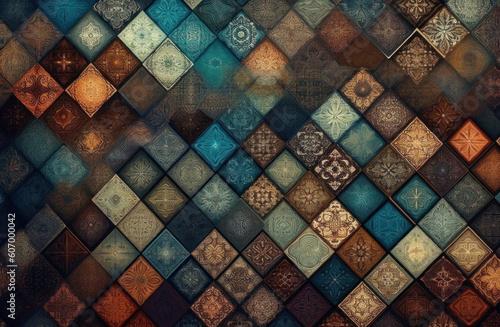 background with abstract tiles image. Generative AI