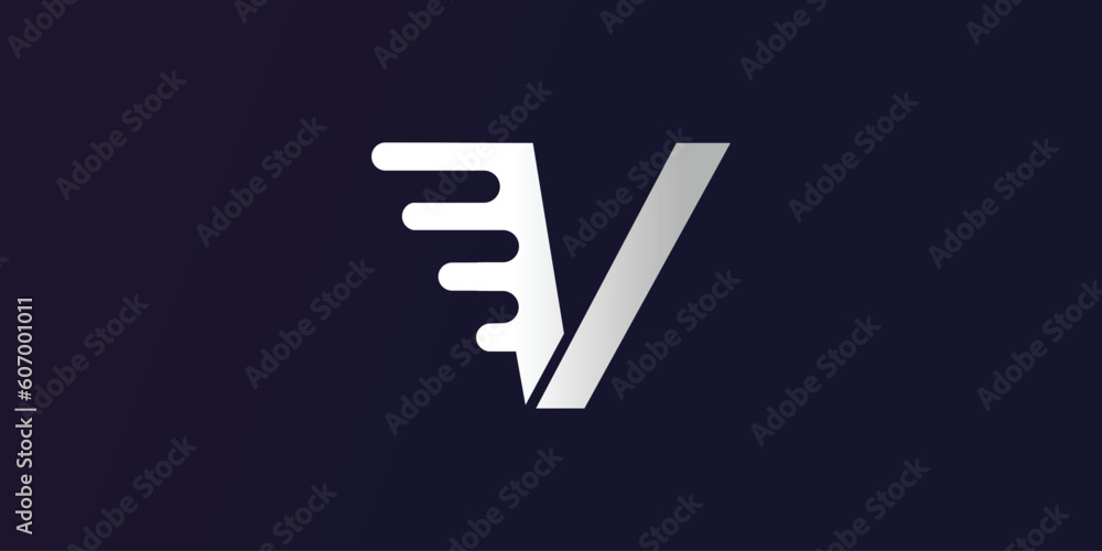 Letter V logo design simple concept Premium Vector - obrazy, fototapety, plakaty 