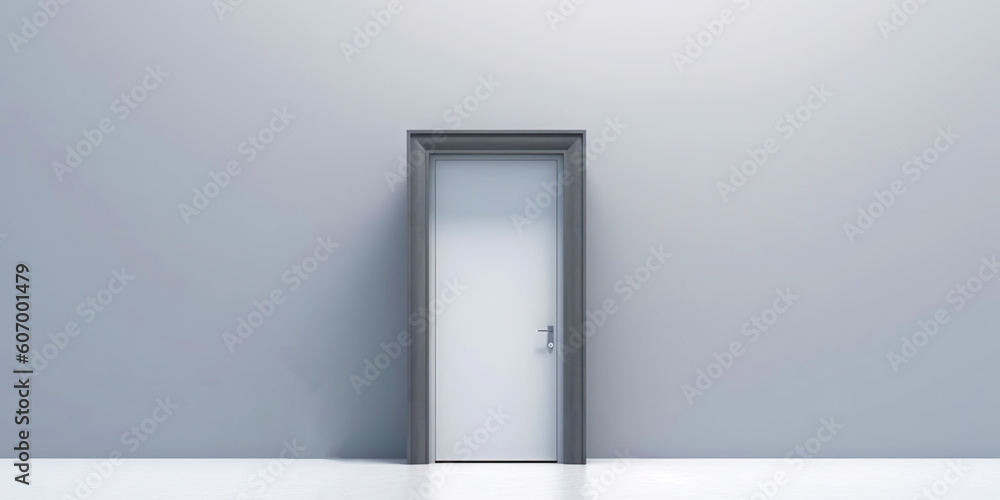 Minimalistic exterior with a door. Simple abstract urban concept. Generative AI Minimalistic exterior with a door. Simple abstract urban concept. Generative AI