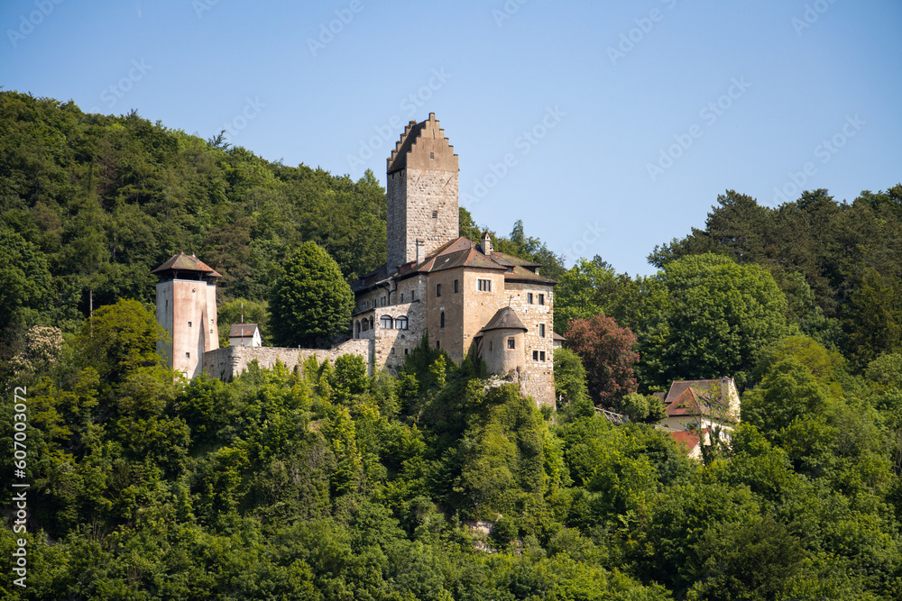 12th-century fairytale castle on a hill in the Altmühl valley in Bavaria, Germany (Kipfenberg)