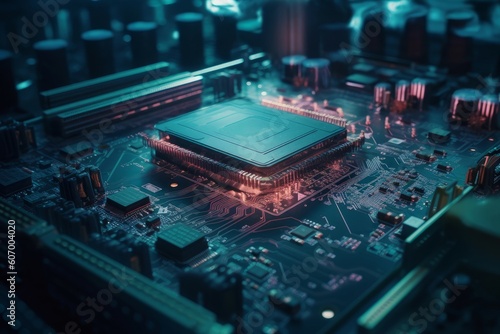 Obraz na płótnie System network processor. Generate Ai