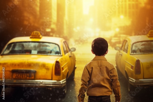 Taxi driver child. Generate Ai