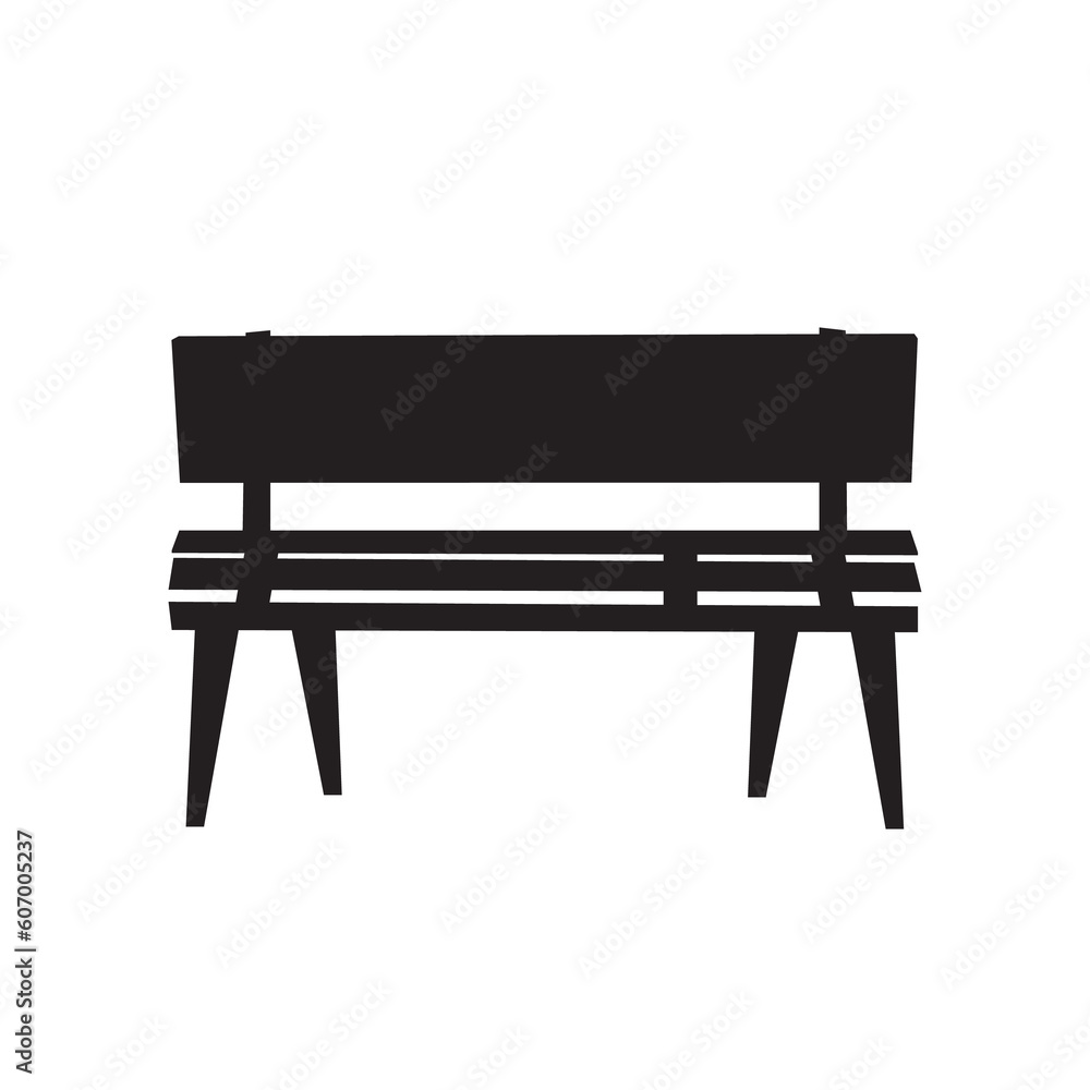 Black silhouette of bench isolated on transparent background
Black silhouette of bench isolated on transparent background