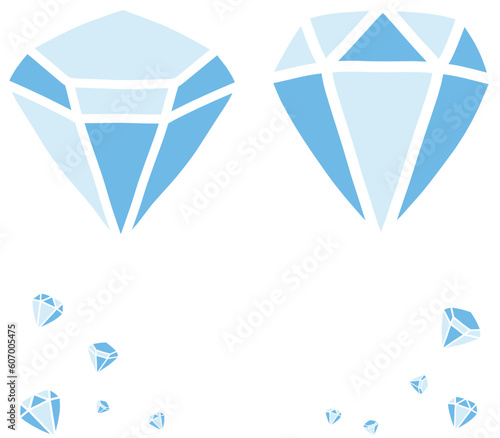 フレームにも使えるダイヤモンドのイラストセット