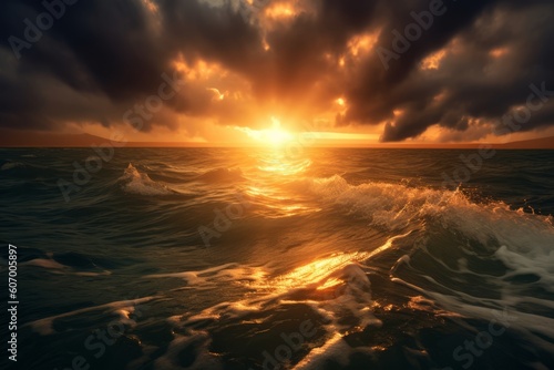 Glimmering Sun Rays in the Sea, Generative AI