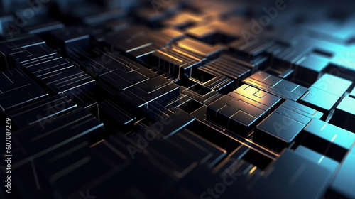 Wallpaper Mural Modern digital abstract 3D background. Can be used in the description of network abilities, technological processes, digital storages, science, education, etc. Copy space. Based on Generative AI Torontodigital.ca