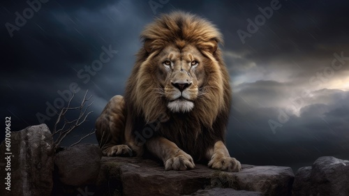 Majestic animals  Images portray wild animals in their natural habitats  showcasing their beauty  grace  and power. Generative AI