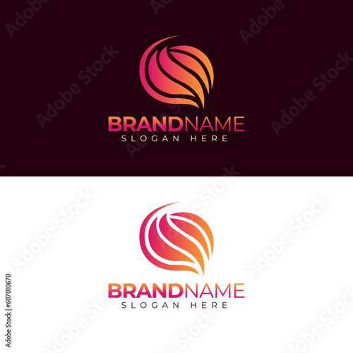 Abstract gradient logo template design vector illustration