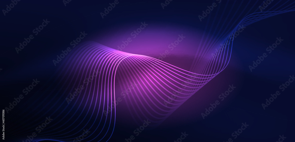 Abstract background neon wave. Hi-tech design for wallpaper, banner, background, landing page, wall art, invitation, prints, posters - obrazy, fototapety, plakaty 