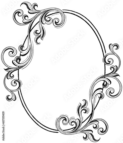 Hand-drawn, Vintage Ornamental frame.
