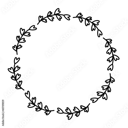 Floral frames, borders, wreaths Trendy Line drawing, line art style isolated background 