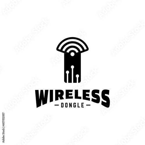 USB Wifi dongle Stick Logo Design, Wifi USB cellular service signal Vector Design Inspiration