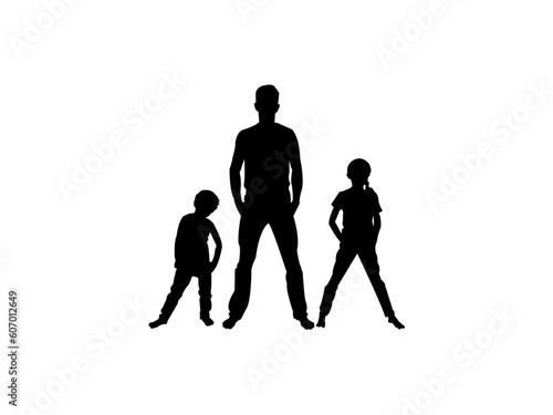 Vector silhouettes of men and a women  a group of standing and walking business people  black color isolated on white background .Business people  set of vector silhouettes.
