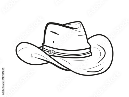 cowboy hat isolated on white Background .Cowboy hat vector icon line art.Cowboy  clipart 