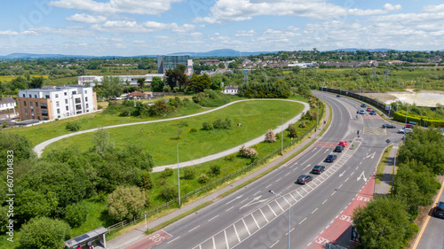 limerick city skyline Ireland. beautiful limerick urban cityscape over the river Shannon on a sunny day with blue skies. photo