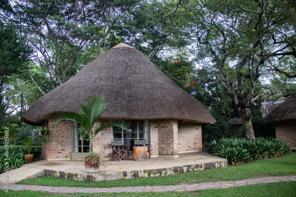 Weekend summer house in tropical country side, nearby Lake Chivero, 1 hour drive from Harare, capital of Zimbabwe, made in African Tukul house style