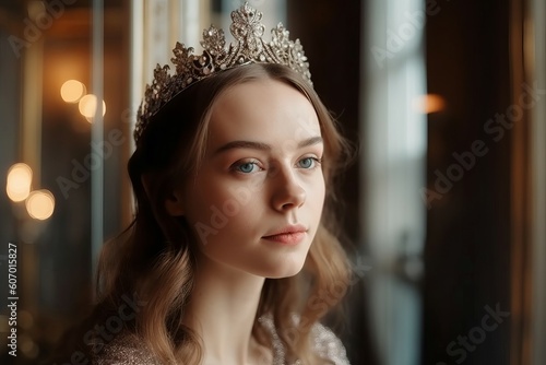 Woman luxurious tiara beauty. Generate Ai