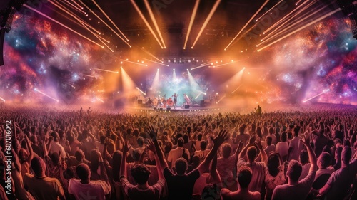 Pictures capture the energy and excitement of live music concerts or other performing arts events, emphasizing the immersive and transformative nature of live performances. Generative AI