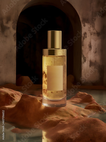 Sencha golden spf 50 oil, in the style of romantic ruins, Generative Ai