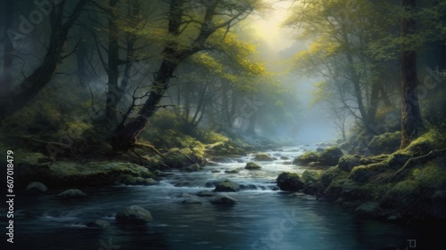 Flowing serenity  Images portray calm and winding rivers  evoking a sense of peace and tranquility. Generative AI9