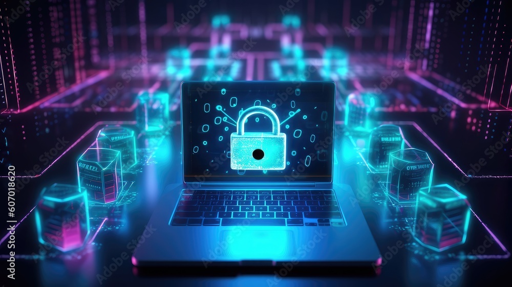 Online Safety. An image illustrating online safety and security on social media, showcasing concepts such as password protection, secure browsing, and awareness of potential risks. Generative AI Online Safety. An image illustrating online safety and security on social media, showcasing concepts such as password protection, secure browsing, and awareness of potential risks. Generative AI
