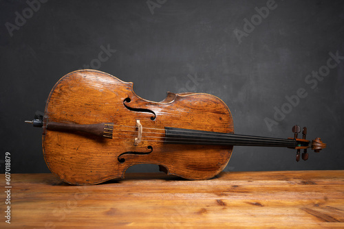 cello on wood with background