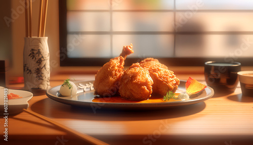 Behold a delectable feast that combines the crispy goodness of fried chicken 🍗✨