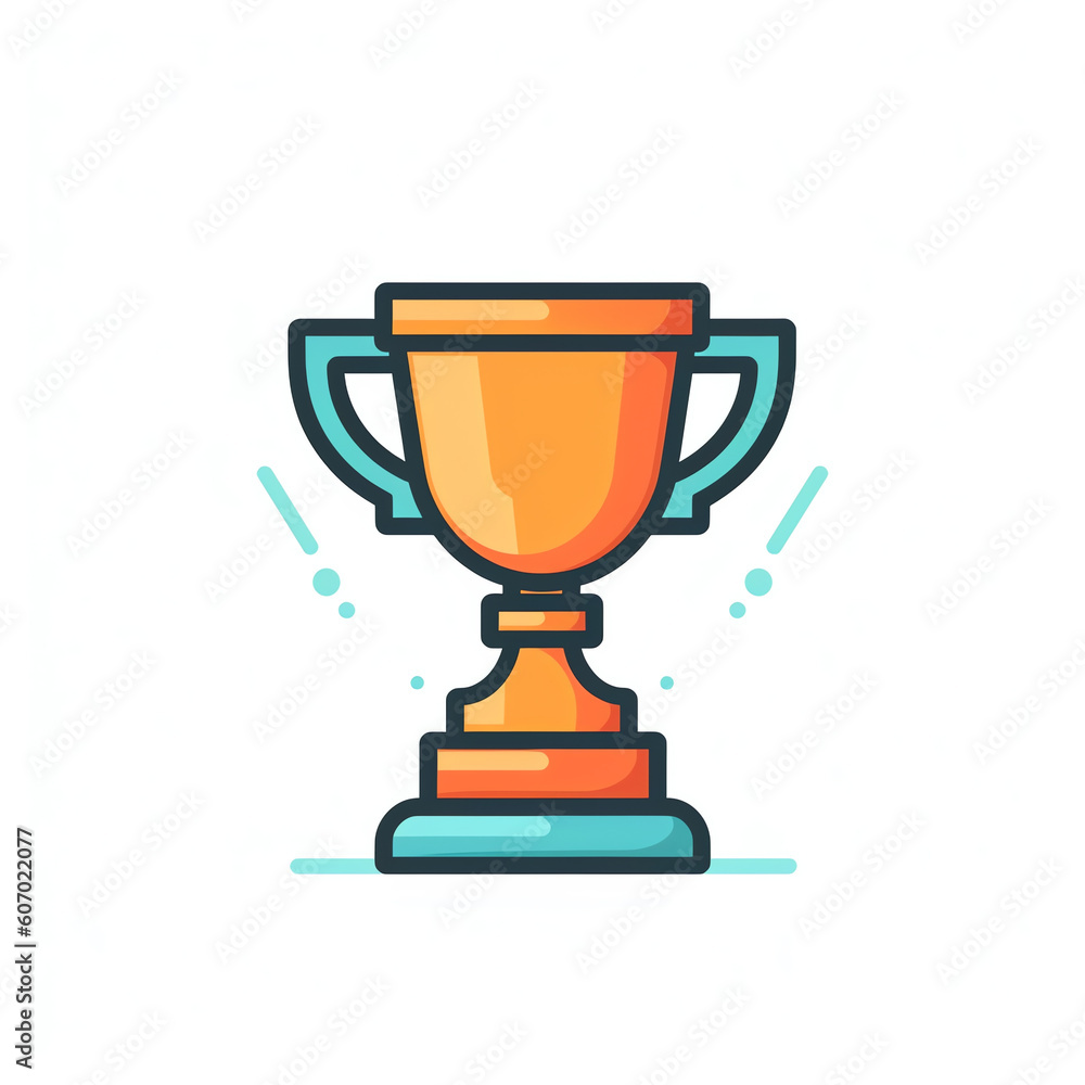 Generative AI Trophy, isolated vector illustration in flat style, icon for winning, success, championship, competition. Generative AI Trophy, isolated vector illustration in flat style, icon for winning, success, championship, competition.