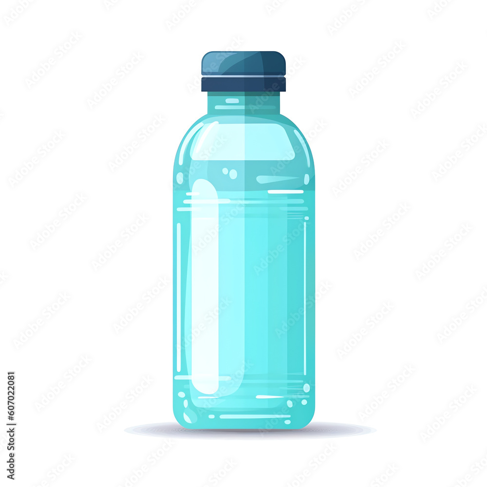 Generative AI Water plastic bottle flat isolated on white background - vector illustration in flat style, different types of water, food design template Generative AI Water plastic bottle flat isolated on white background - vector illustration in flat style, different types of water, food design template