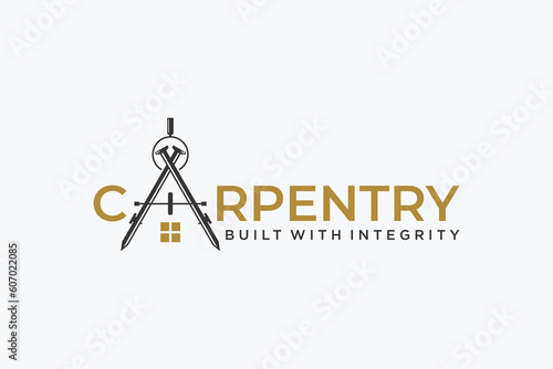 Carpentery Builder logo design template element vector