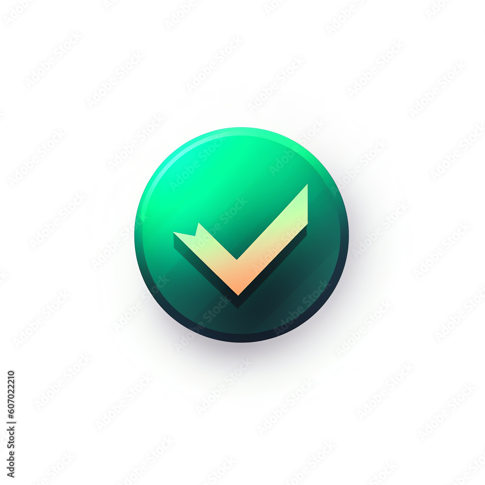 Generative AI 3d success tick. Popup page with floating elements. Social media, business or event planning, notification with 3d green tick. Vector Illustration Generative AI 3d success tick. Popup page with floating elements. Social media, business or event planning, notification with 3d green tick. Vector Illustration