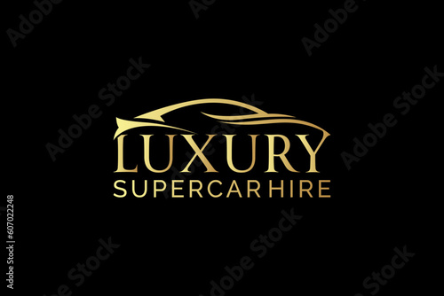 luxury supercar gold logo design template element vector , suistable for business of buying and selling luxury cars
