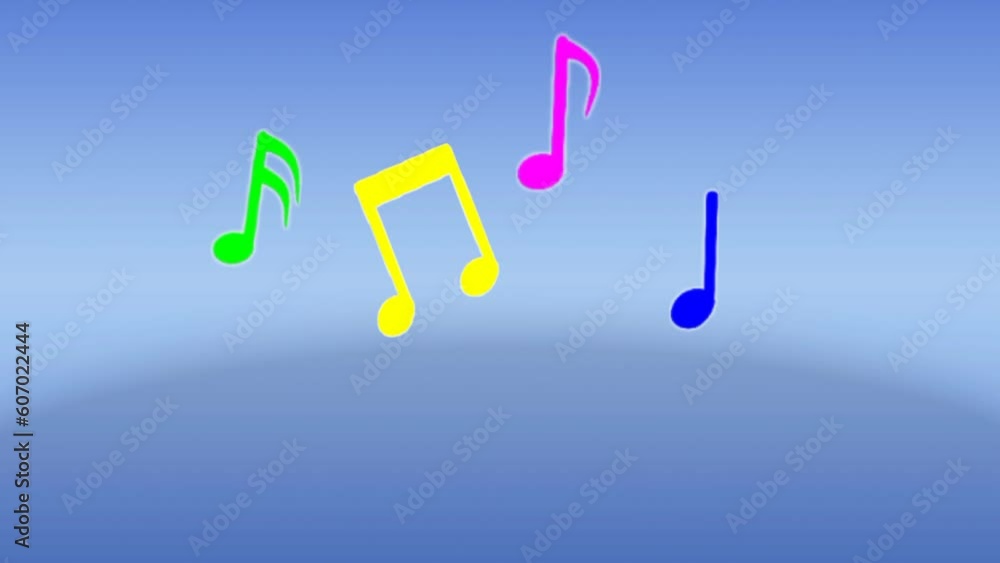 Musical Notes Flying on blue background. Music notes background. Musical Notes Flying on blue background. Music notes background.
