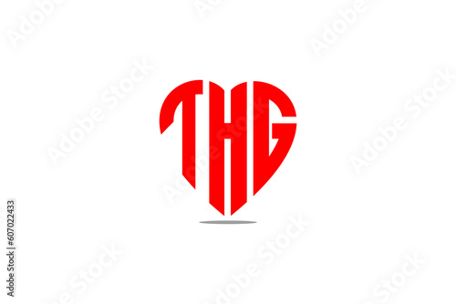 THG heart or love group logo design template element vector suistable for business medical
