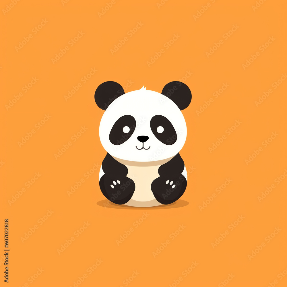 Generative AI Cute panda character, vector illustration in flat style Generative AI Cute panda character, vector illustration in flat style