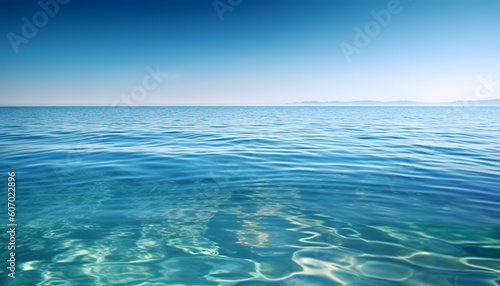 In the serenity of a calm tropical blue sea  beautifully isolated from the world around it. 